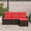 vidaXL Poly Rattan Sofa Set in Brown