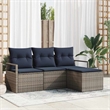 vidaXL Poly Rattan Sofa Set in Gray