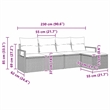 vidaXL Poly Rattan Sofa Set with Cushions in Brown