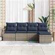 vidaXL Poly Rattan Sofa Set in Gray