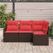 vidaXL Poly Rattan Sofa Set in Brown