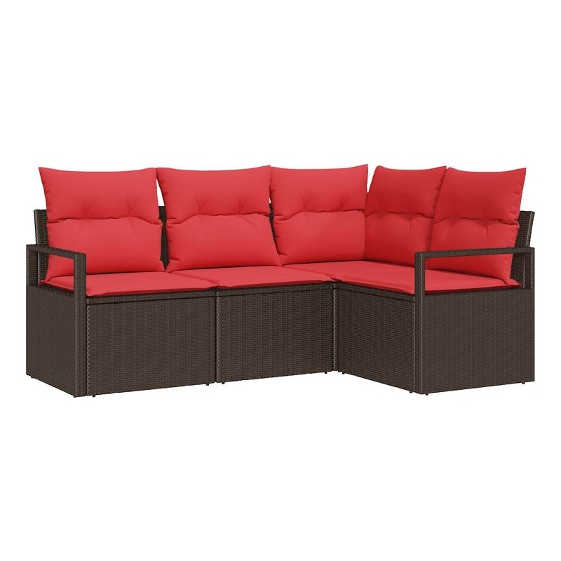 vidaXL Poly Rattan Sofa Set in Brown