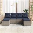 vidaXL Poly Rattan Sofa Set in Gray