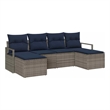 vidaXL Poly Rattan Sofa Set in Gray