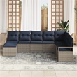 vidaXL Poly Rattan Sofa Set with Cushions in Gray