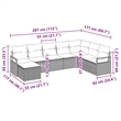 vidaXL Poly Rattan Sofa Set with Cushions in Gray