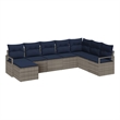 vidaXL Poly Rattan Sofa Set with Cushions in Gray