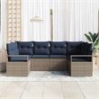 vidaXL Poly Rattan Sofa Set with Cushions in Gray