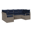 vidaXL Poly Rattan Sofa Set with Cushions in Gray