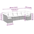 vidaXL Poly Rattan Sofa Set with Cushions in Gray