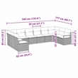vidaXL Poly Rattan Sofa Set with Cushions in Gray