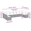 vidaXL Poly Rattan Sofa Set with Cushions in Gray