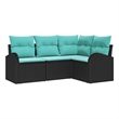 vidaXL Poly Rattan Sofa Set in Black