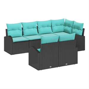 vidaXL Poly Rattan Sofa Set in Black