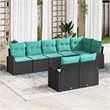 vidaXL Poly Rattan Sofa Set in Black