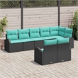 vidaXL Poly Rattan Sofa Set in Black