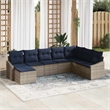 vidaXL Poly Rattan Sofa Set with Cushions in Gray