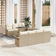 vidaXL Solid Acacia Wood Sofa Set with Cushions in Beige
