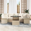 vidaXL Solid Acacia Wood Sofa Set with Cushions in Beige
