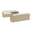 vidaXL Solid Acacia Wood Sofa Set with Cushions in Beige