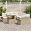 vidaXL Solid Acacia Wood Small Sofa Set with Cushions in Beige