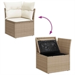 vidaXL Solid Acacia Wood Small Sofa Set with Cushions in Beige