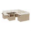 vidaXL Solid Acacia Wood Small Sofa Set with Cushions in Beige