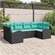 vidaXL Poly Rattan Small Sofa Set in Black