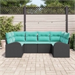 vidaXL Poly Rattan Small Sofa Set in Black