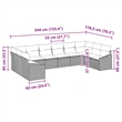 vidaXL Solid Acacia Wood Sofa Set in Black