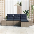 vidaXL Poly Rattan Sofa Set with Cushions in Gray