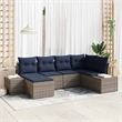 vidaXL Poly Rattan Large Sofa Set with Cushions in Gray