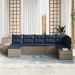 vidaXL Poly Rattan Sofa Set with Cushions in Gray