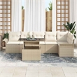 vidaXL Poly Rattan Sofa Set with Cushions in Beige