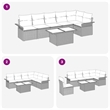 vidaXL Poly Rattan Sofa Set with Cushions in Beige