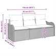 vidaXL Poly Rattan Sofa Set with Cushions in Black