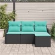 vidaXL Poly Rattan Sofa Set in Black