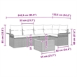 vidaXL Solid Acacia Wood Large Sofa Set with Cushions in Beige