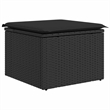 vidaXL Poly Rattan Sofa Set with Cushions in Black