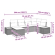 vidaXL Poly Rattan Sofa Set with Cushions in Black