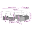 vidaXL Poly Rattan Sofa Set with Cushions in Black