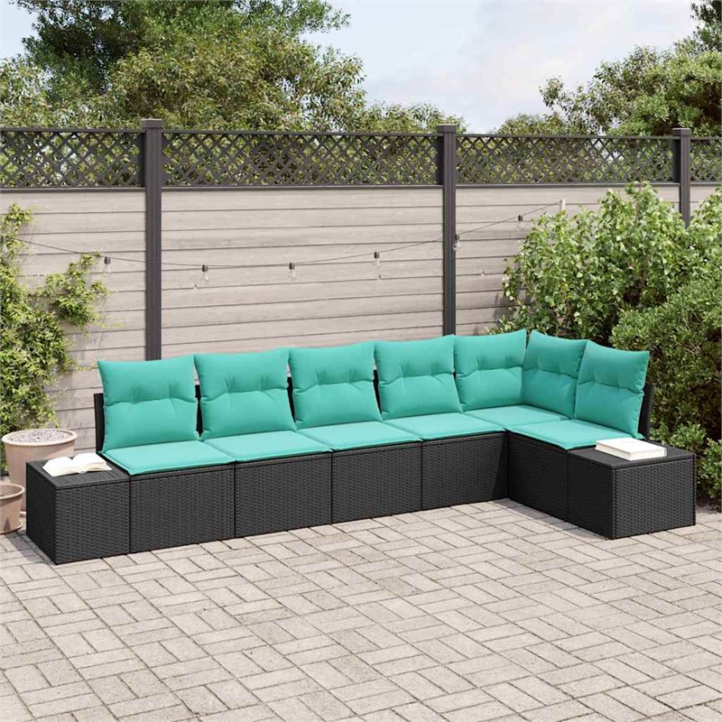 vidaXL Solid Acacia Wood Sofa Set in Black
