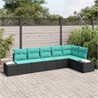 vidaXL Solid Acacia Wood Sofa Set in Black