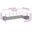 vidaXL Solid Acacia Wood Sofa Set in Black