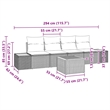 vidaXL Poly Rattan Small Sofa Set with Cushions in Black