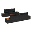 vidaXL Poly Rattan Sofa Set with Cushions in Black