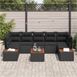 vidaXL Poly Rattan Sofa Set with Cushions in Black