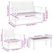 vidaXL Wood Sofa Set in Natural