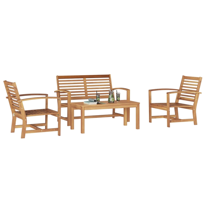 vidaXL Wood Sofa Set in Natural