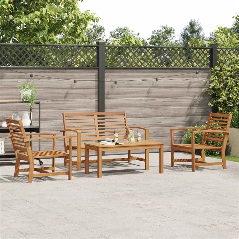 vidaXL Wood Sofa Set in Natural